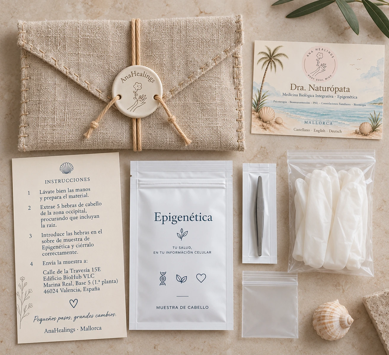 AnaHealings hair-sample kit for the epigenetic optimisation study